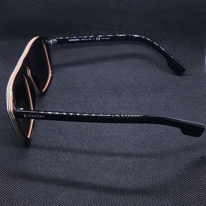 NEW Authentic Burberry BE4286 Polarized Check Multilayer Black Sunglasses